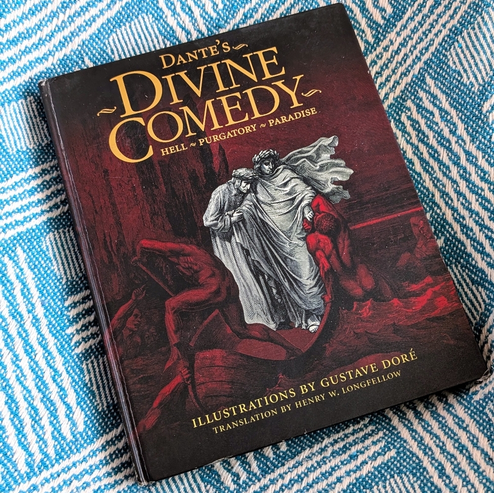 9.5"x11.75" Hardcover Dante's Divine Comedy Hell Purgatory Illustrated Book